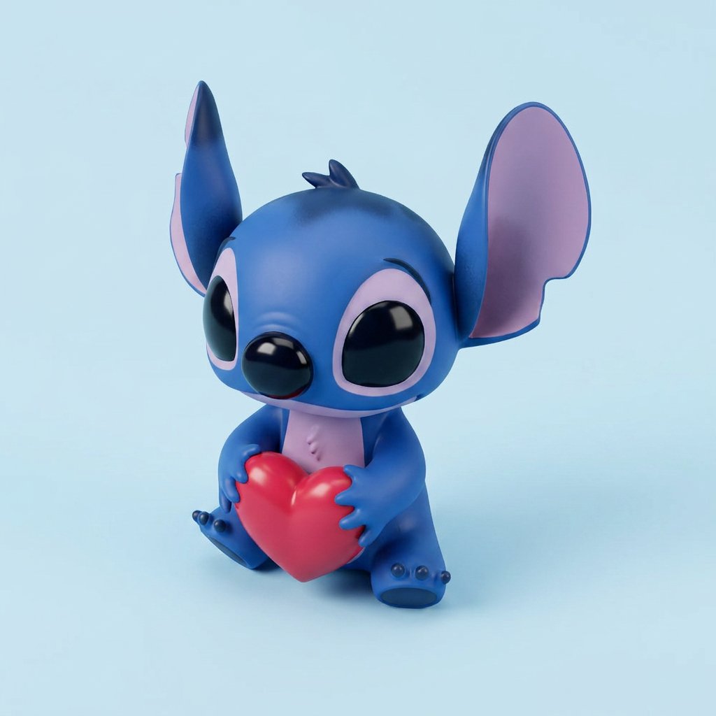 Stitch (with Heart) — Renklendirilmiş