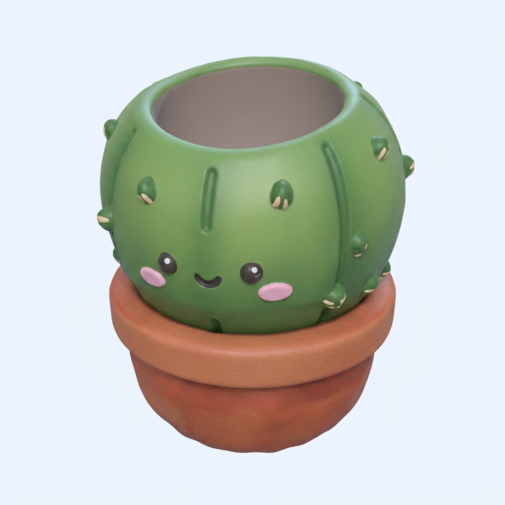 Cactus Pen Holder boyalı